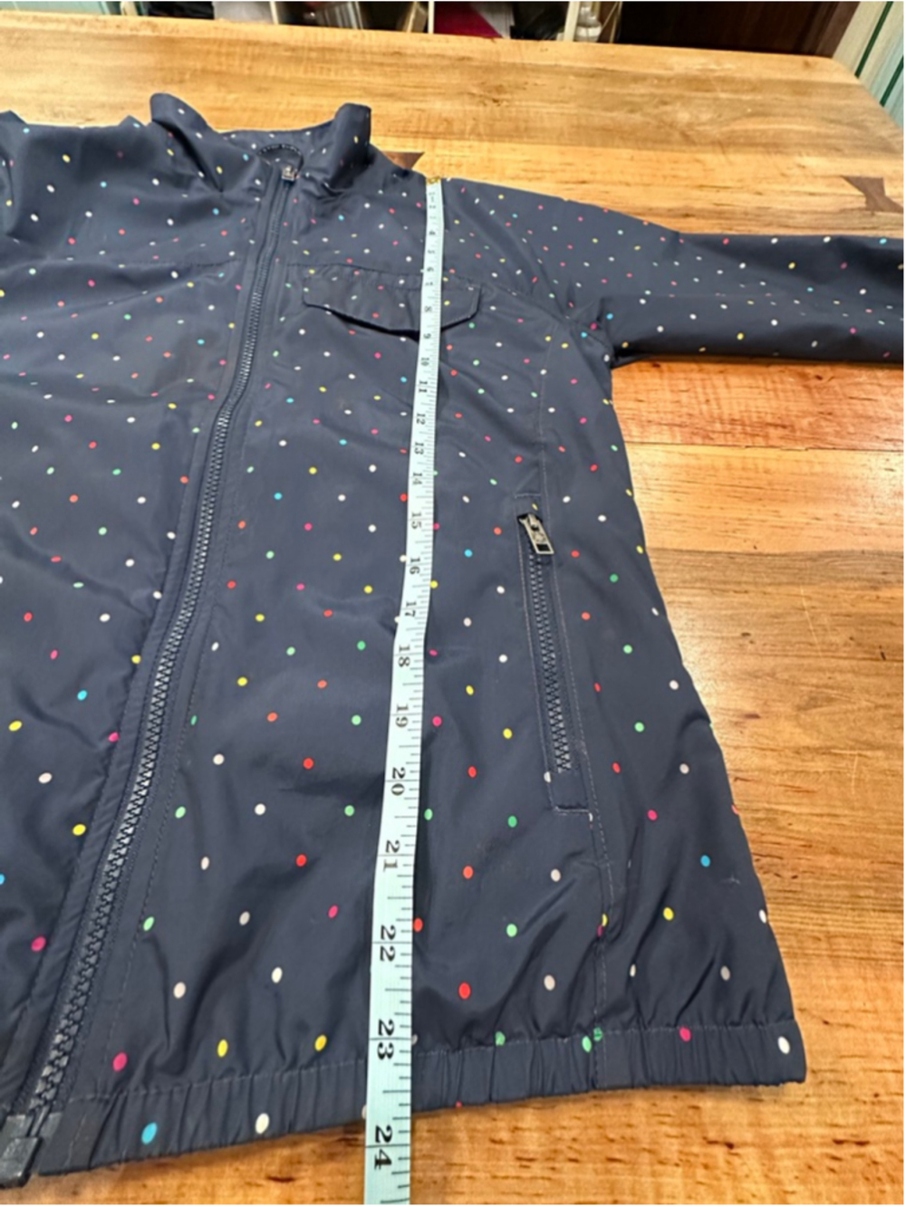 The North Face Women's Windbreaker Polka Dot Jacket Navy Blue Full Zip Size S - Picture 12 of 13